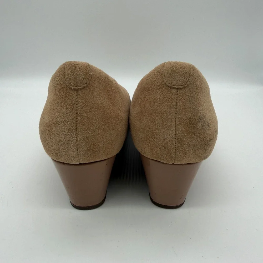Clarks Collection Womens Adriel Viola Tan Suede Wedge Pumps 10M 261471254075